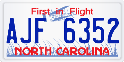 NC license plate AJF6352