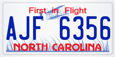 NC license plate AJF6356