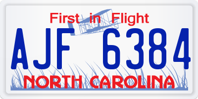 NC license plate AJF6384