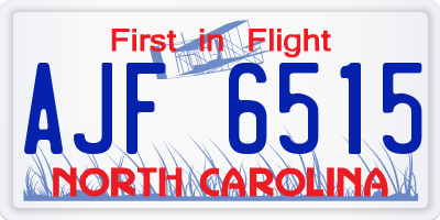 NC license plate AJF6515