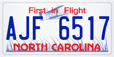 NC license plate AJF6517