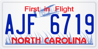 NC license plate AJF6719