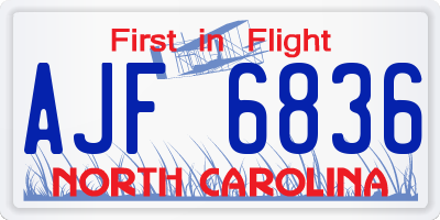 NC license plate AJF6836