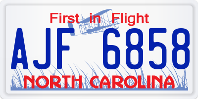 NC license plate AJF6858