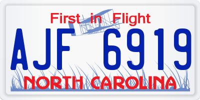 NC license plate AJF6919
