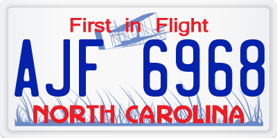 NC license plate AJF6968