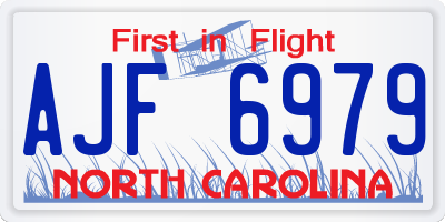 NC license plate AJF6979