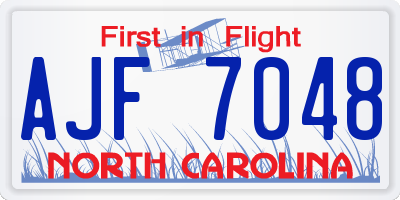 NC license plate AJF7048