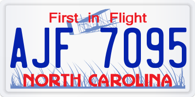 NC license plate AJF7095