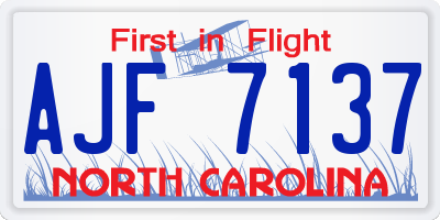 NC license plate AJF7137