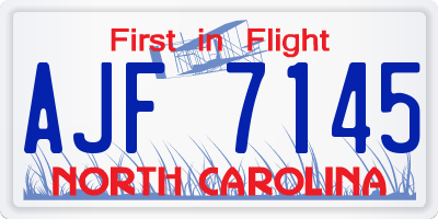 NC license plate AJF7145