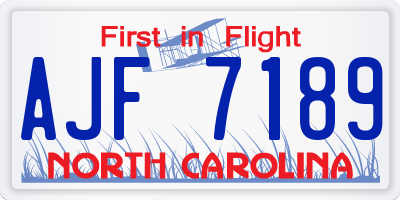 NC license plate AJF7189