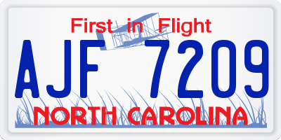 NC license plate AJF7209