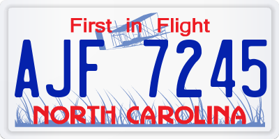 NC license plate AJF7245