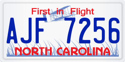 NC license plate AJF7256