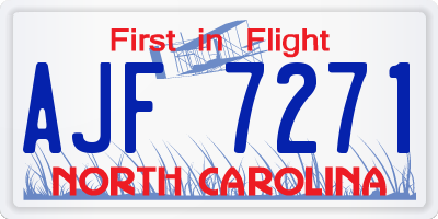 NC license plate AJF7271