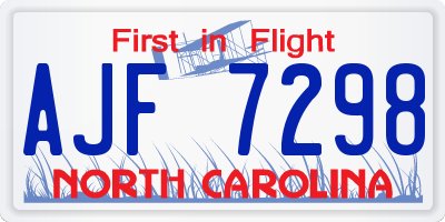 NC license plate AJF7298