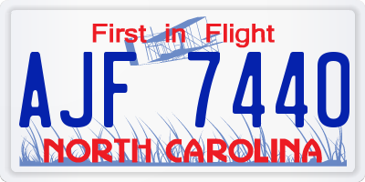 NC license plate AJF7440