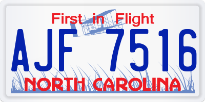 NC license plate AJF7516