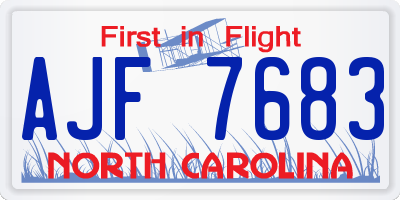 NC license plate AJF7683