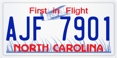 NC license plate AJF7901