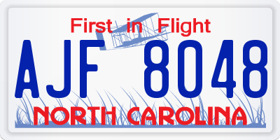 NC license plate AJF8048