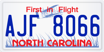 NC license plate AJF8066
