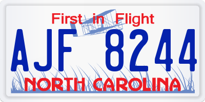 NC license plate AJF8244
