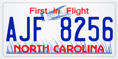 NC license plate AJF8256