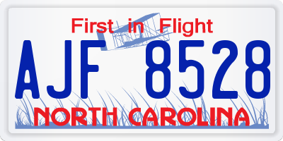 NC license plate AJF8528