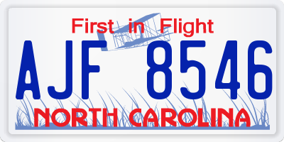 NC license plate AJF8546