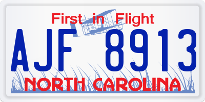 NC license plate AJF8913