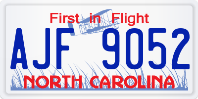 NC license plate AJF9052