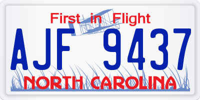 NC license plate AJF9437