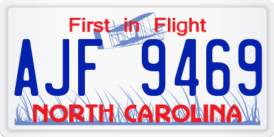NC license plate AJF9469