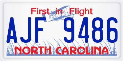 NC license plate AJF9486