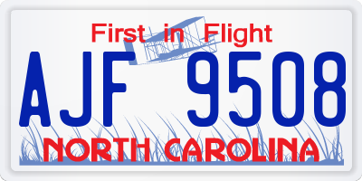 NC license plate AJF9508