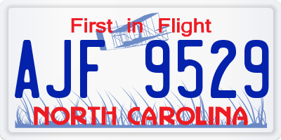 NC license plate AJF9529