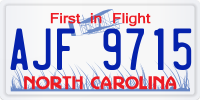 NC license plate AJF9715