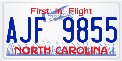 NC license plate AJF9855