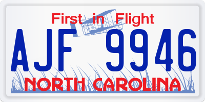 NC license plate AJF9946