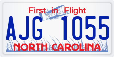NC license plate AJG1055