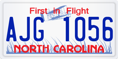 NC license plate AJG1056