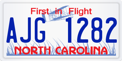 NC license plate AJG1282