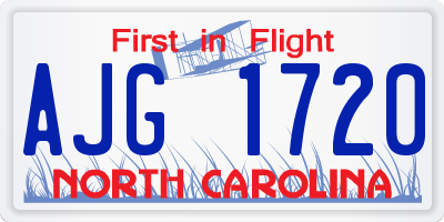 NC license plate AJG1720