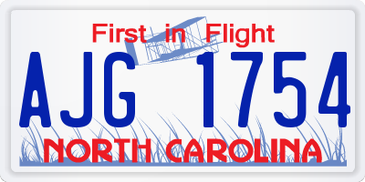 NC license plate AJG1754