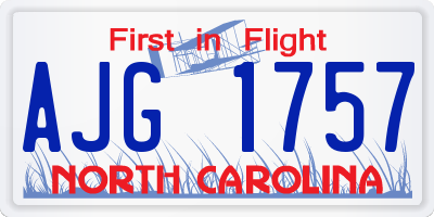NC license plate AJG1757