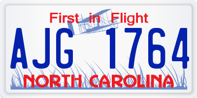NC license plate AJG1764
