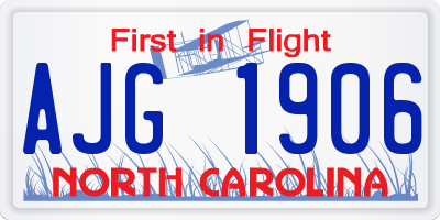 NC license plate AJG1906