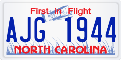 NC license plate AJG1944